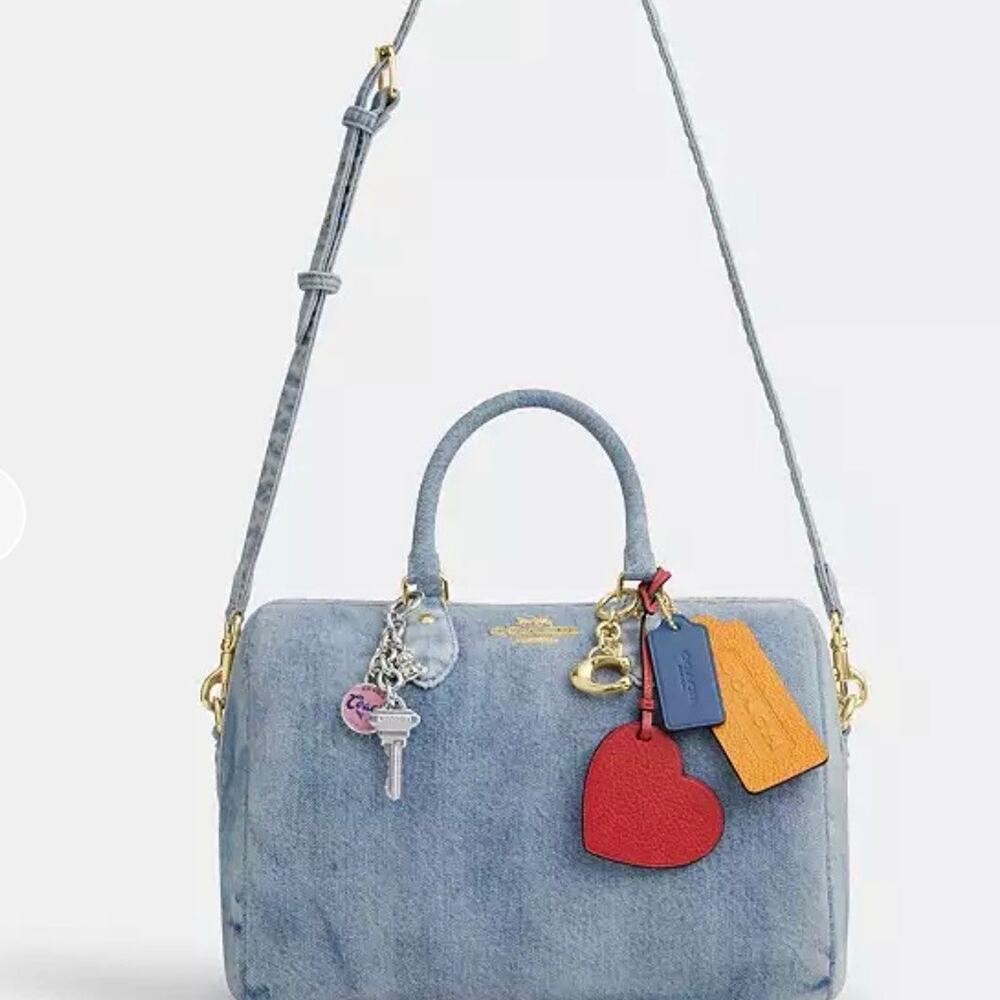 NWT Coach Rowan Large Satchel In Loved Denim CDY75 - Picture 11 of 12